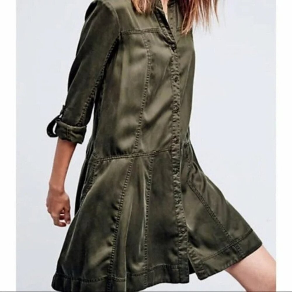 Anthropologie Holding Horses Mariona Shirt Dress Military Utility. SZ 4P - Picture 1 of 4